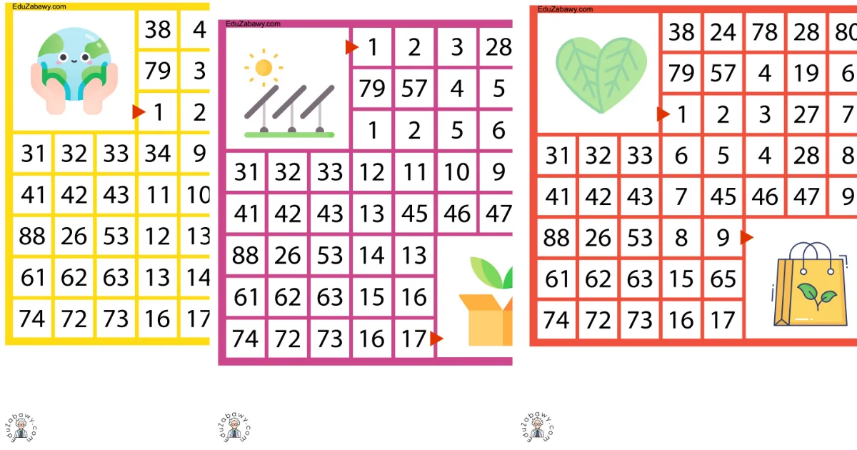Karty pracy: Labirynty matematyczne: Dzień Ziemi