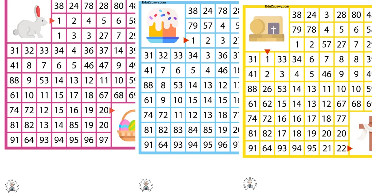 Karty pracy: Labirynty matematyczne: Wielkanoc