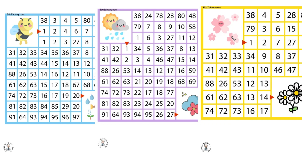Karty pracy: Labirynty matematyczne: Wiosna