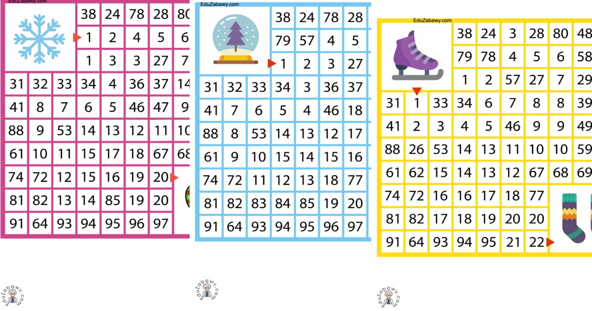Karty pracy: Labirynty matematyczne: Zima
