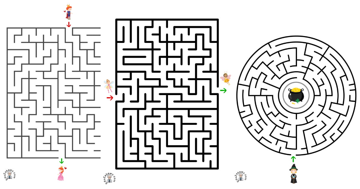 Karty pracy: Labirynty: Dzień Postaci z Bajek