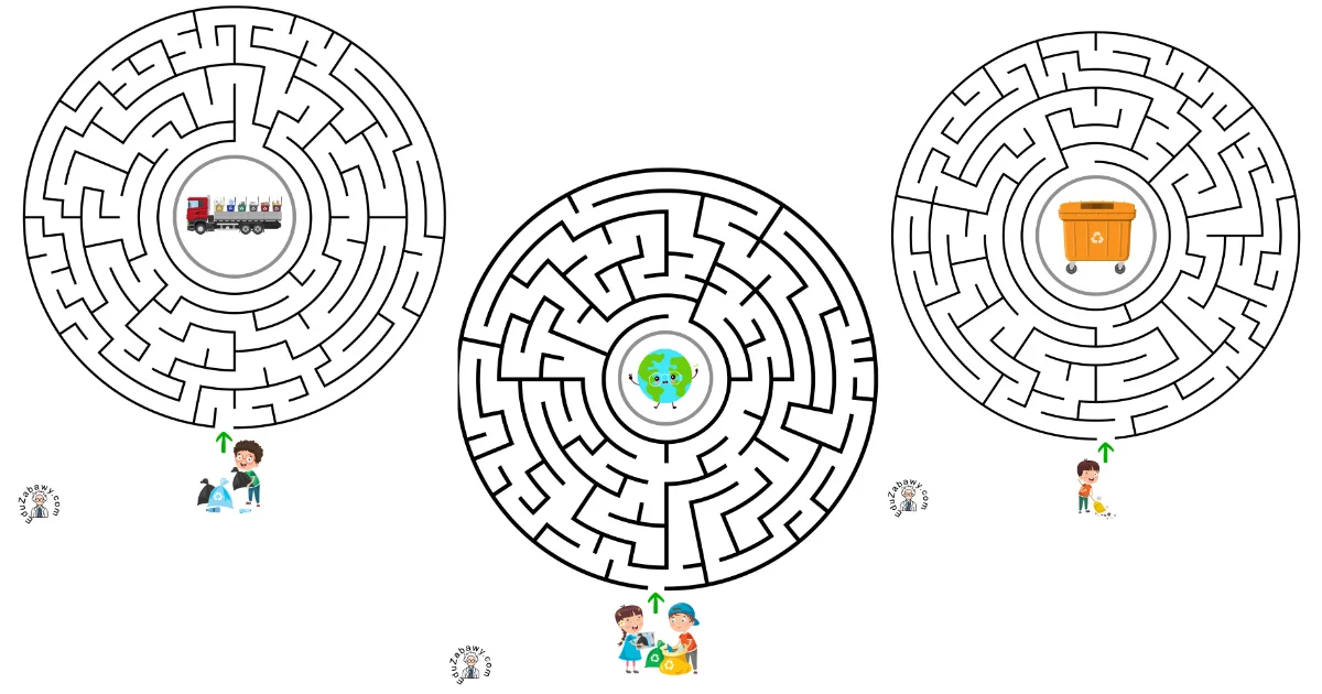 Karty pracy: Labirynty: Dzień Ziemi