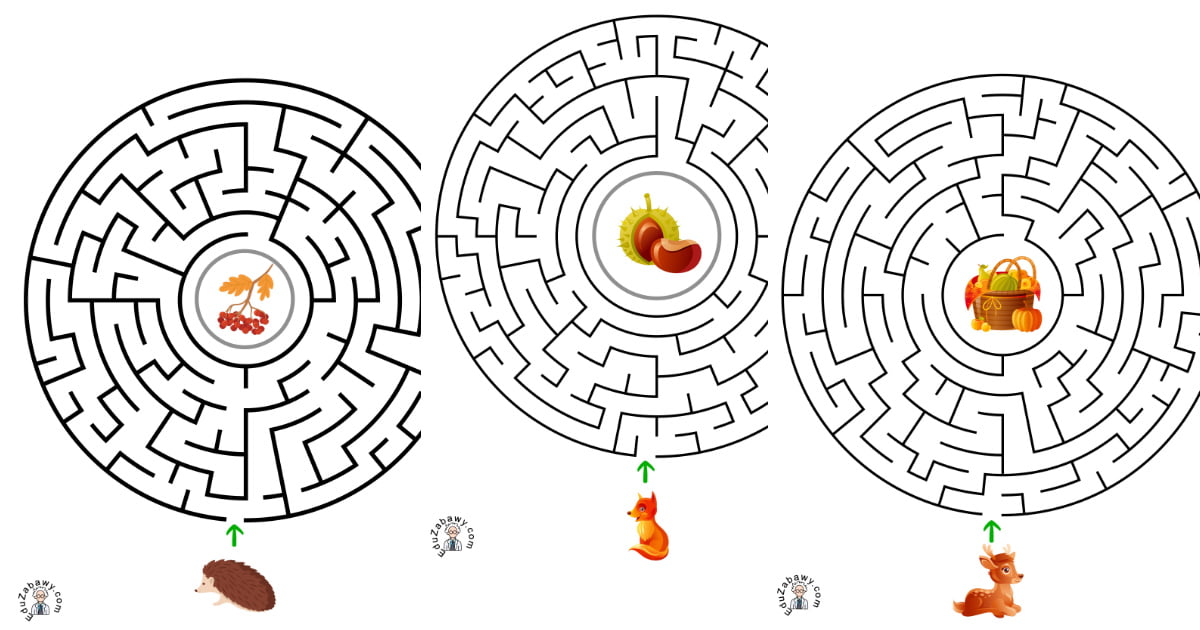 Karty pracy: Labirynty: Jesień