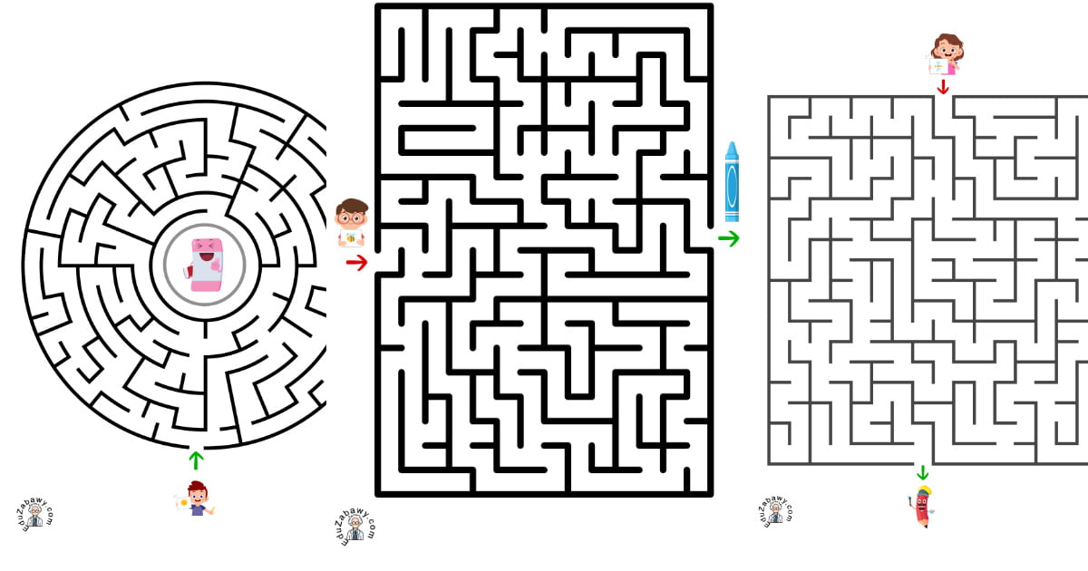 Karty pracy: Labirynty: Dzień Kredki