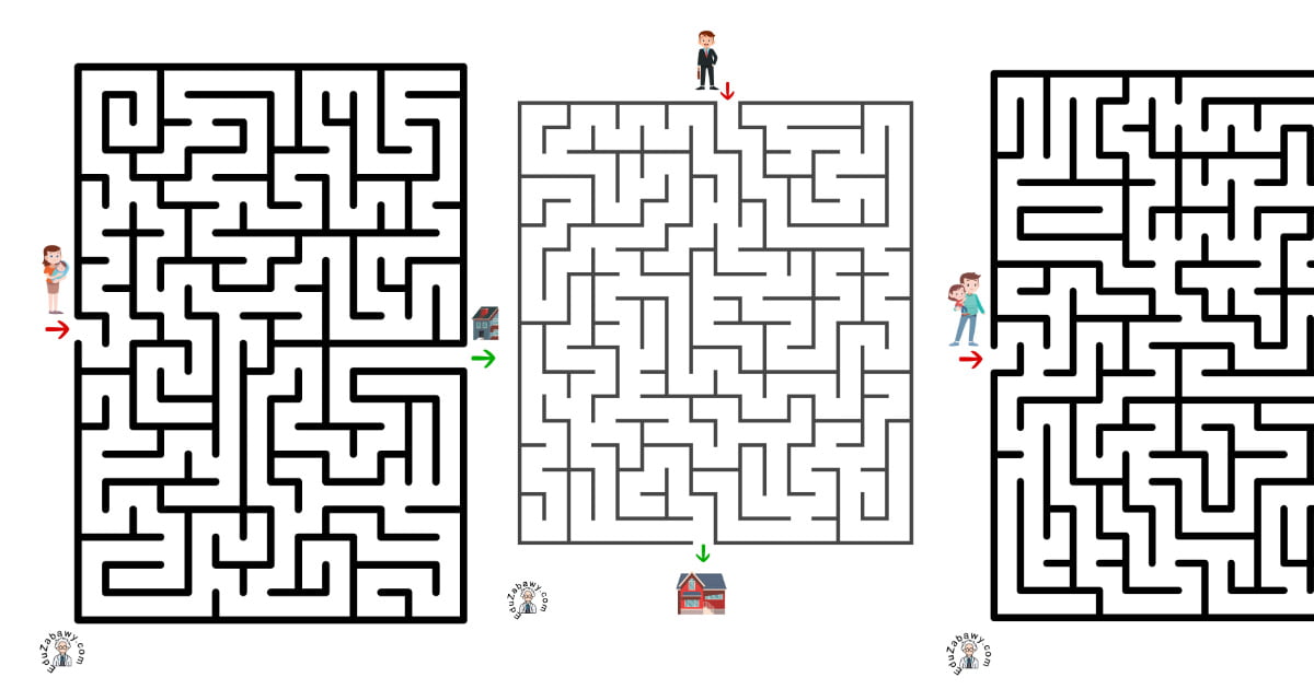 Karty pracy: Labirynty: Dzień Rodziny