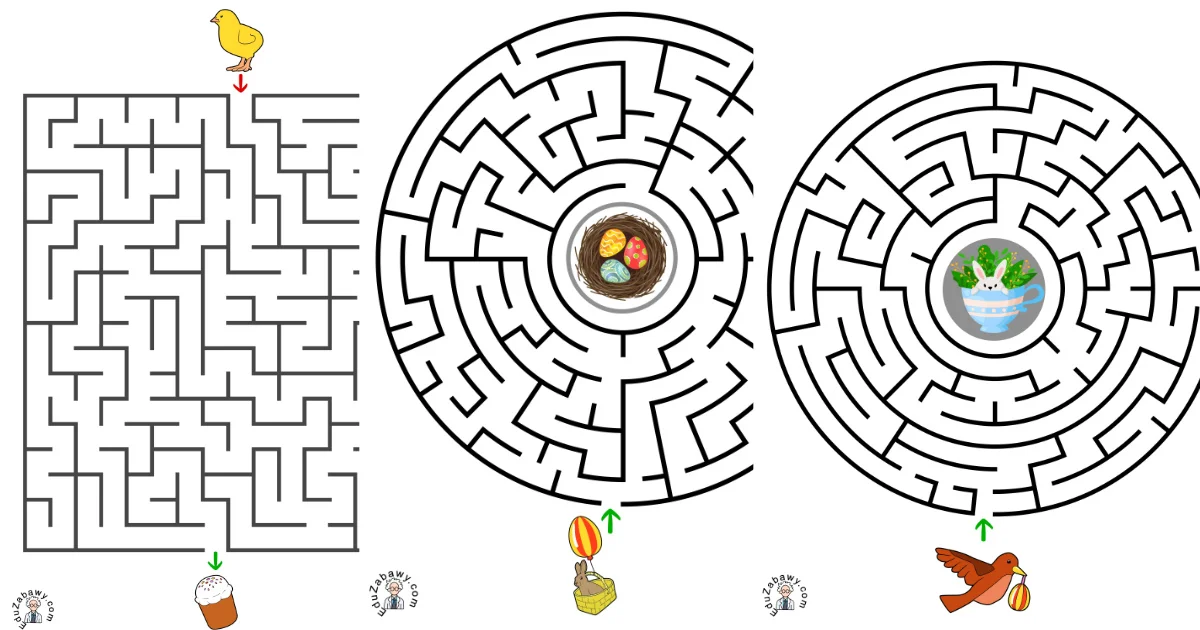 Karty pracy: Labirynty na Wielkanoc