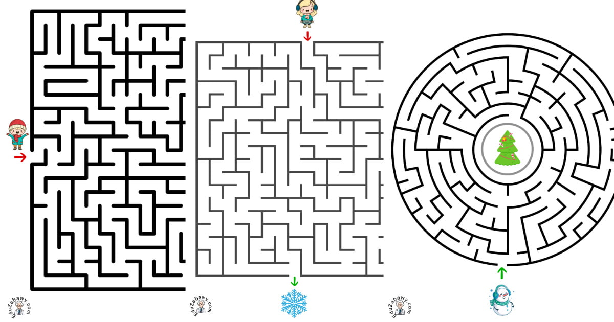 Karty pracy: Labirynty: Zima