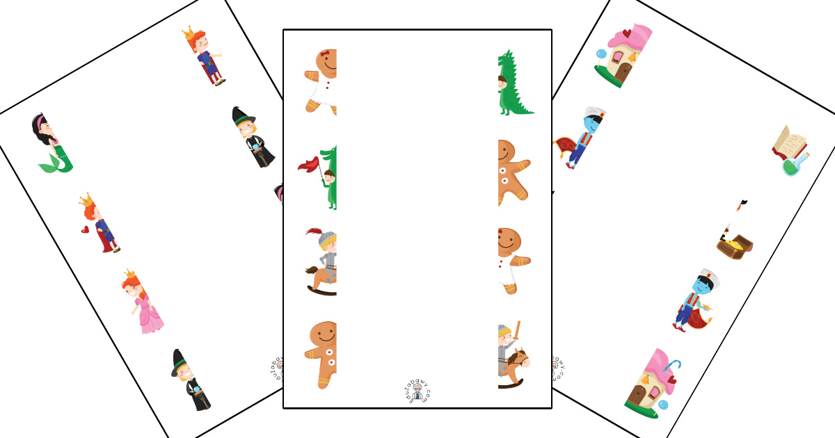 Karty pracy: Połącz połówki: Dzień postaci z bajek