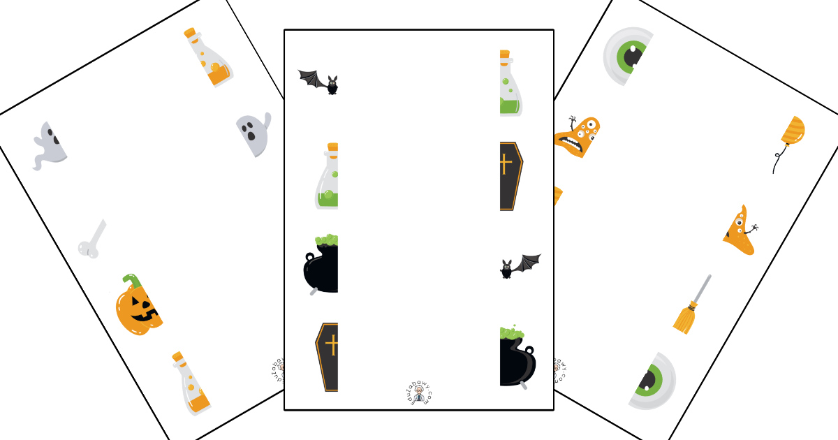 Karty pracy: Połącz połówki: Halloween