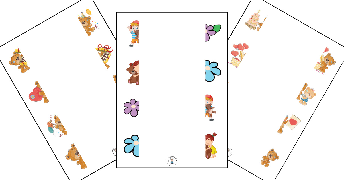 Karty pracy: Połącz połówki: Dzień Misia