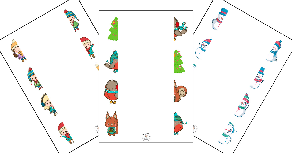 Karty pracy: Połącz połówki: Zima