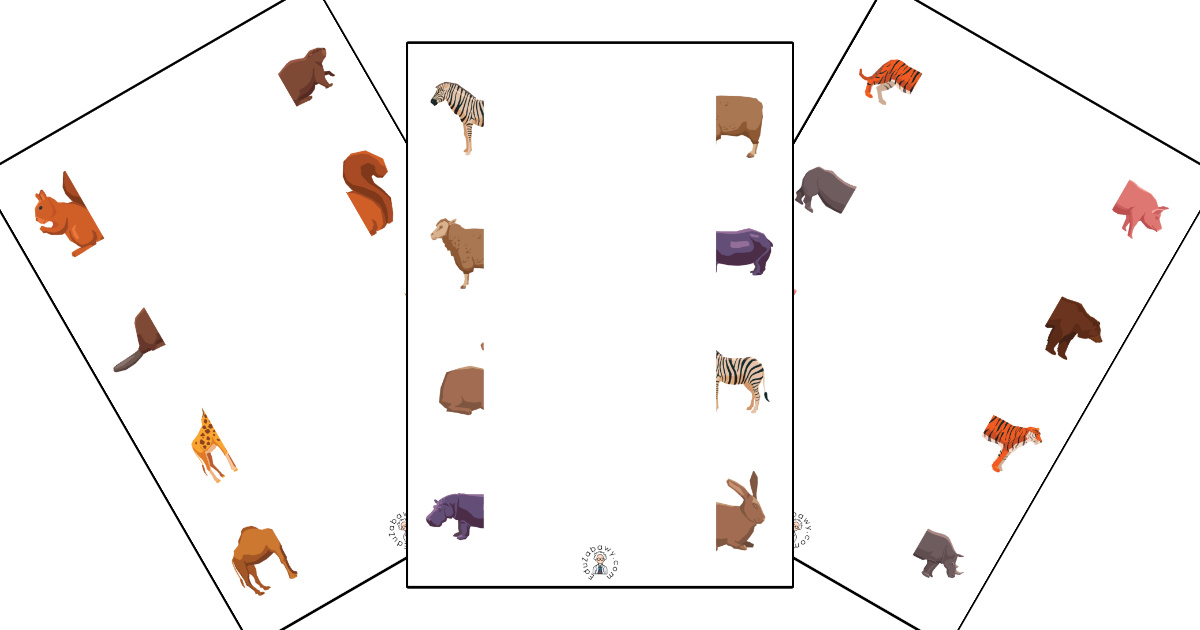 Karty pracy: Połącz połówki: Dzień Zwierząt