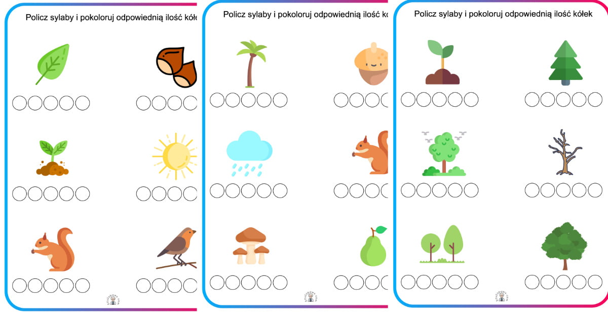 Karty pracy: Policz sylaby: Dzień Drzewa