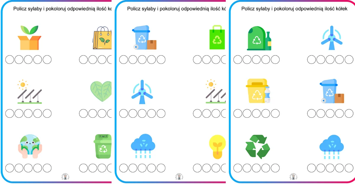 Karty pracy: Policz sylaby: Dzień Ziemi