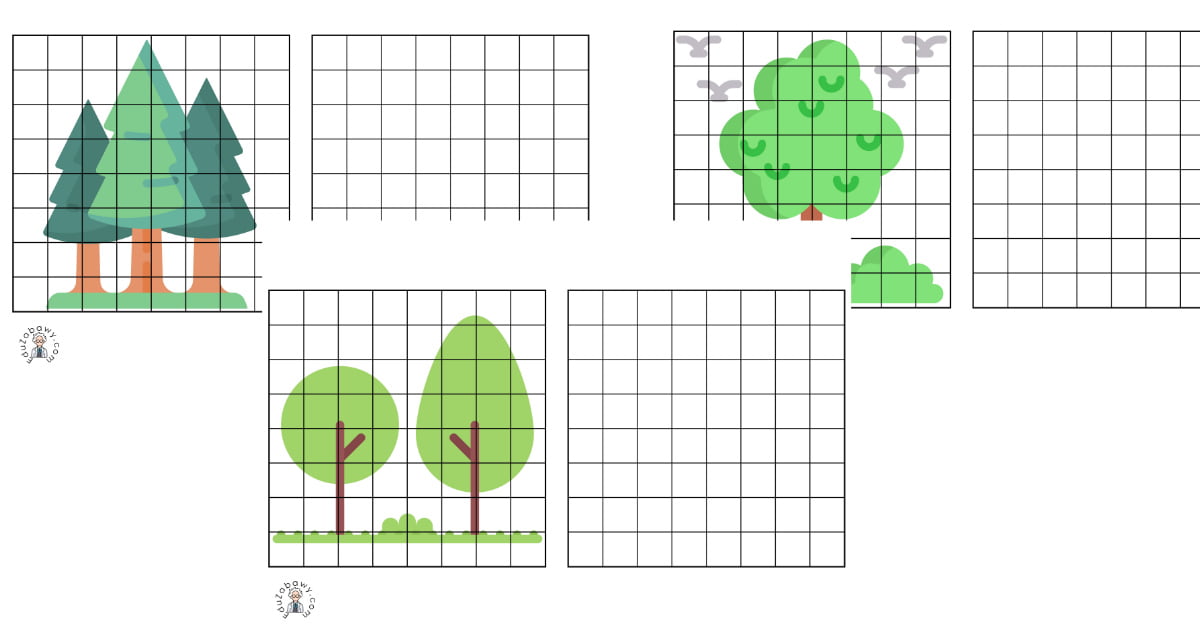 Karty pracy: Przerysuj obrazek: Dzień Drzewa