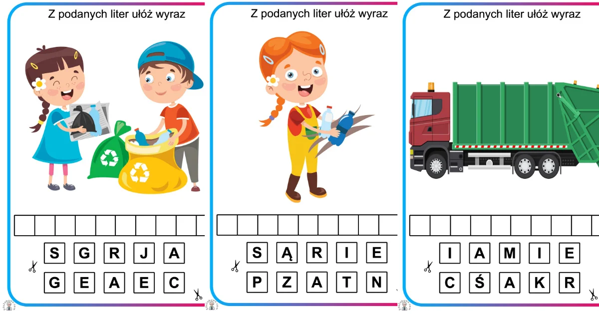 Karty pracy: Ułóż wyraz z liter: Dzień Ziemi