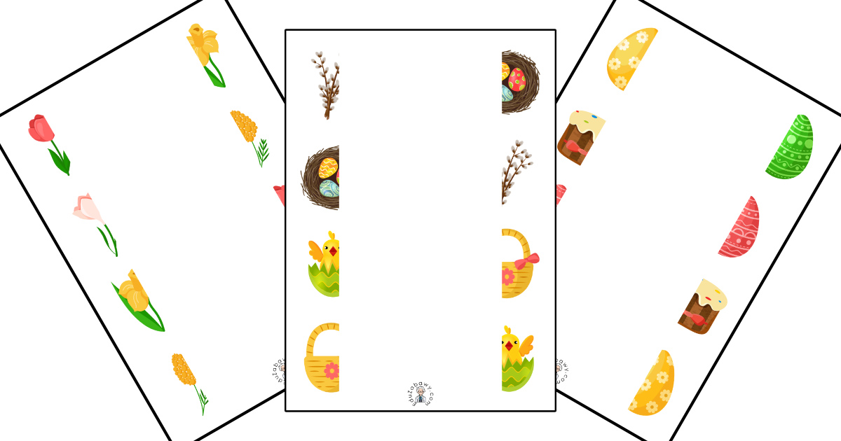 Karty pracy: Połącz połówki: Wielkanoc