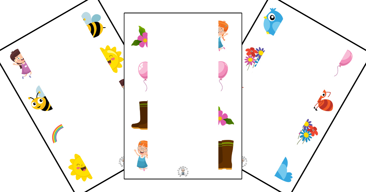 Karty pracy: Połącz połówki: Wiosna