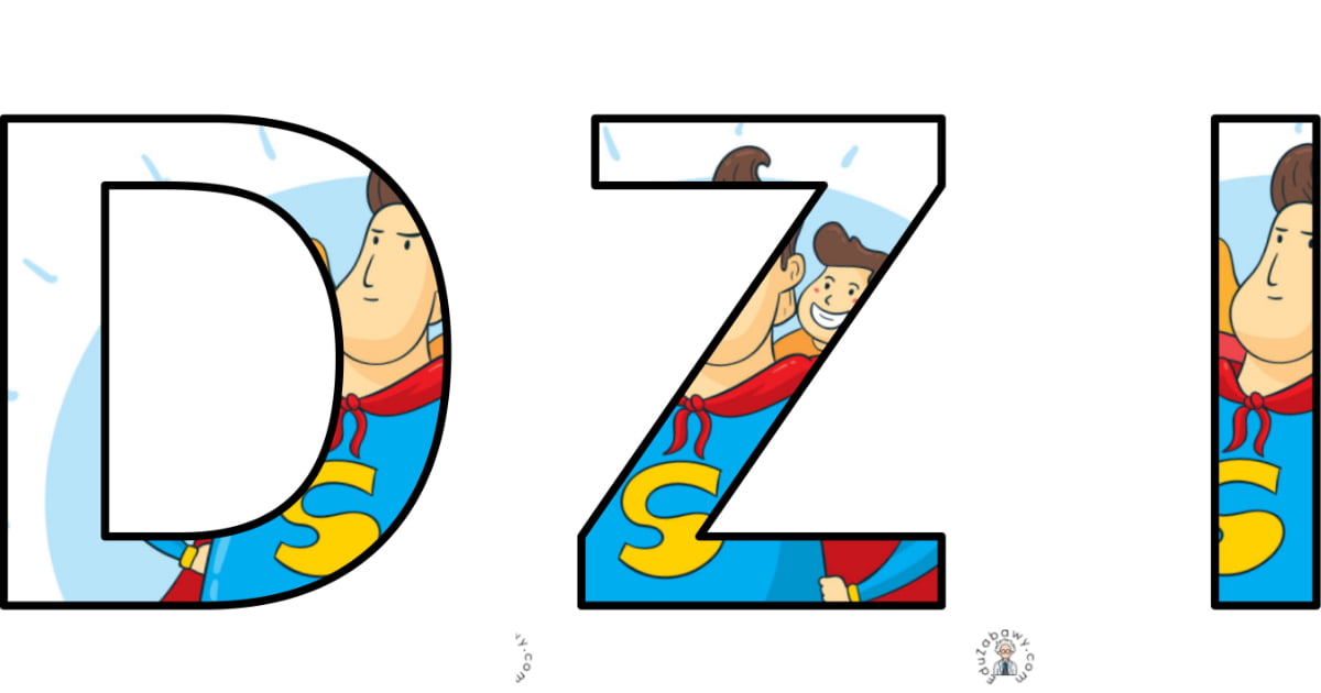 Napis do druku: Dzień Taty z Super Tatą