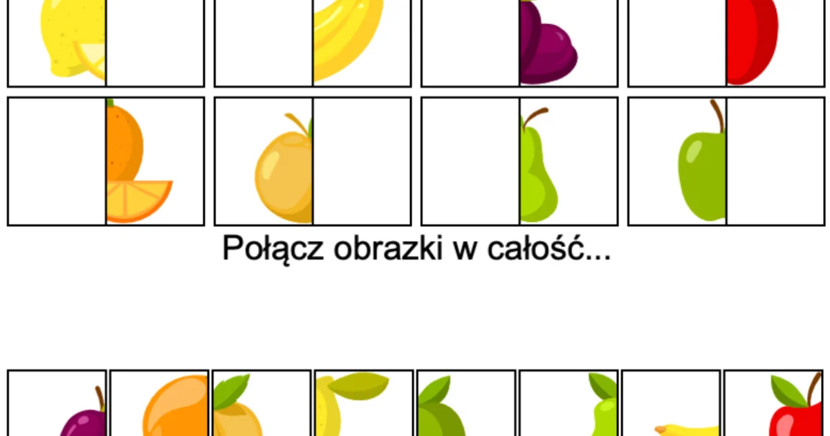 Gra online: Połącz obrazki: Owoce