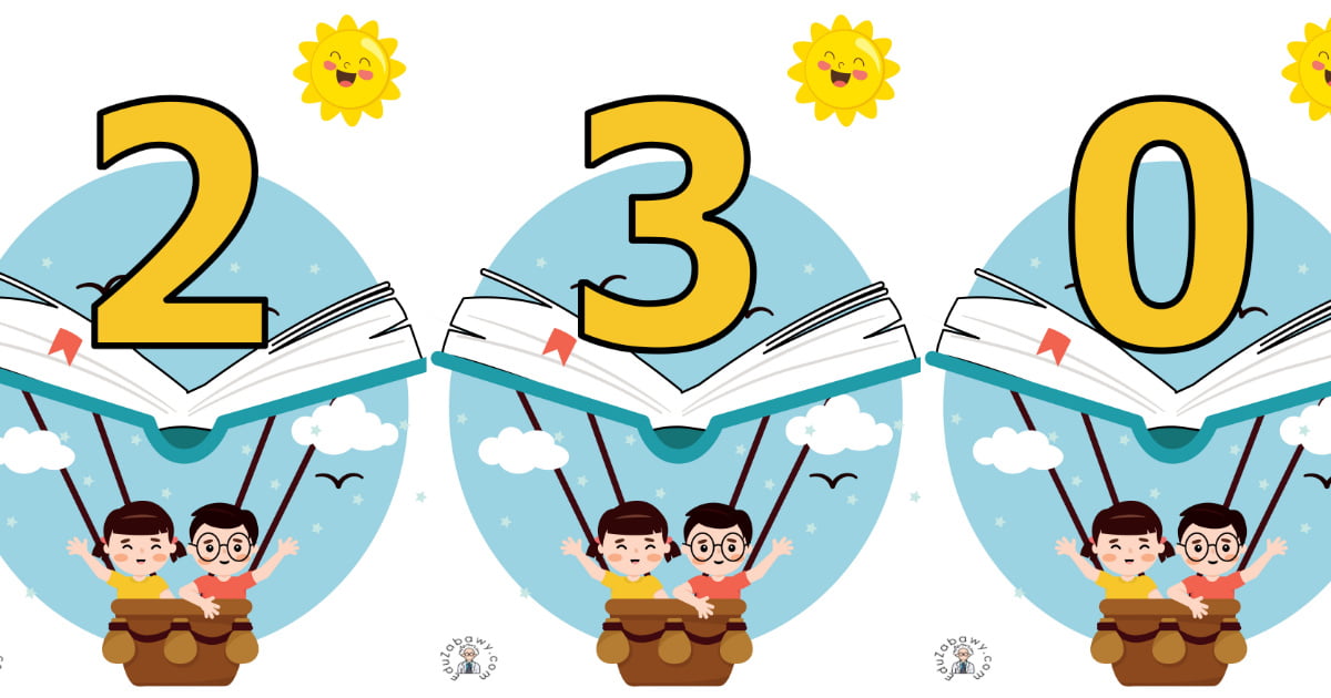 Napis do druku: 23.04 z balonem z dziećmi