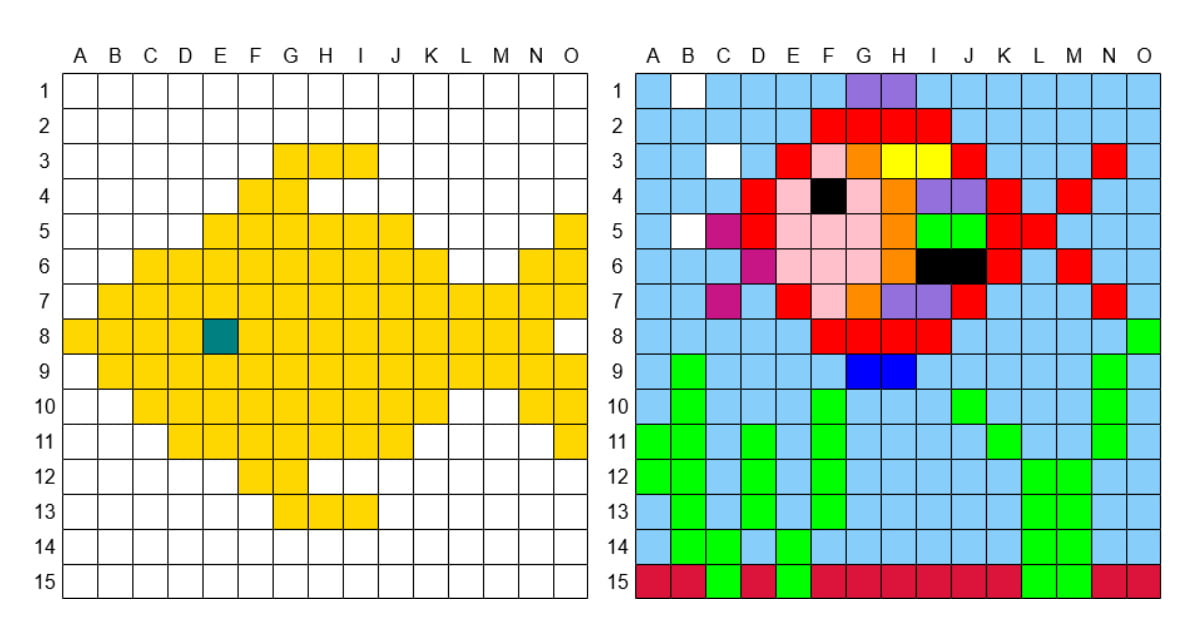 Karty pracy: Kodowanie: Dyktando graficzne: Ryby