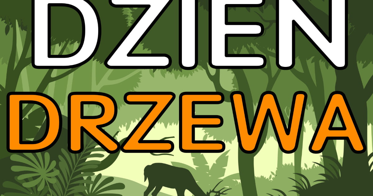 Plakat do druku na Dzień Drzewa A4 i XXL: Z jeleniem