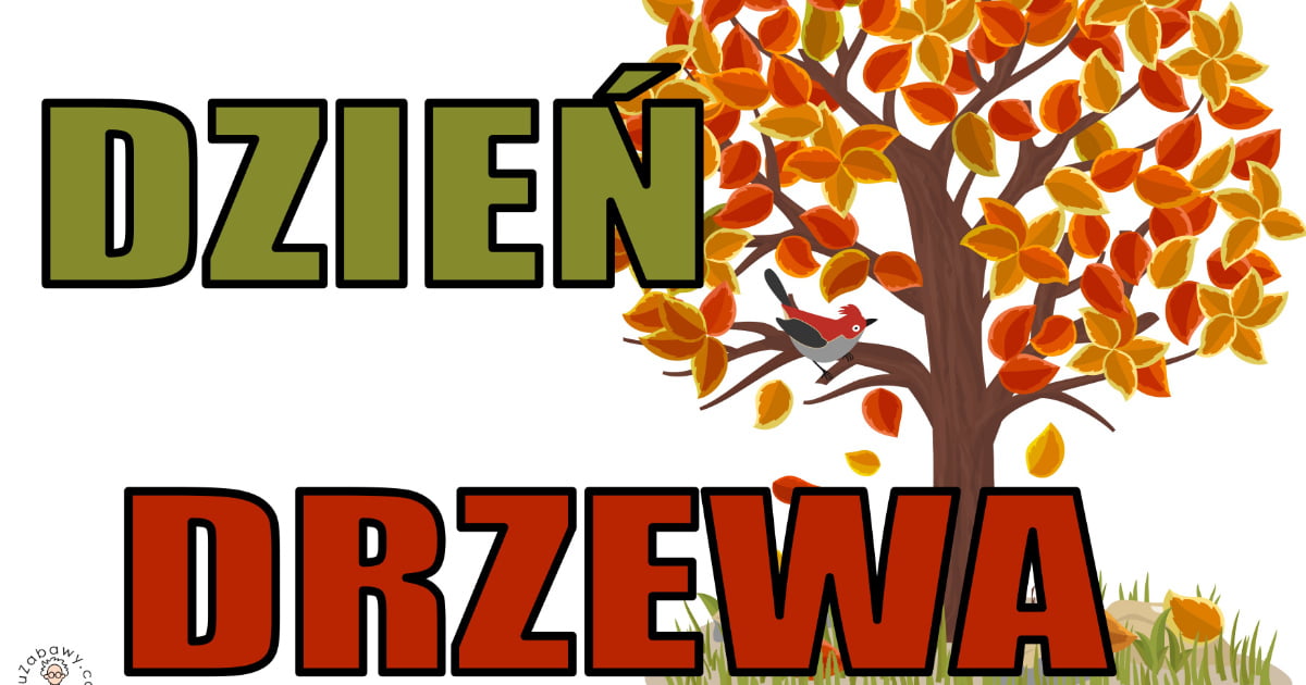 Plakat do druku na Dzień Drzewa A4 i XXL: Z jesiennym drzewem