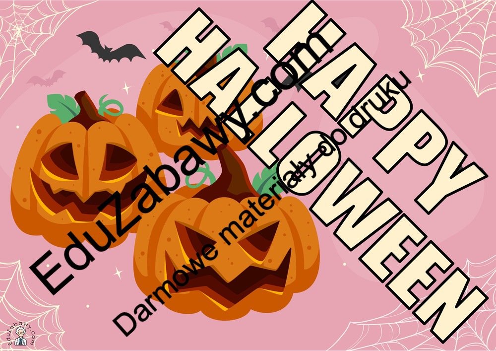 Plakat do druku: na Halloween A4 i XXL: Z dyniami