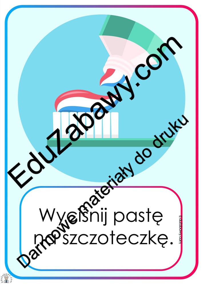 Plansze dydaktyczne: Zasady mycia zębów 2