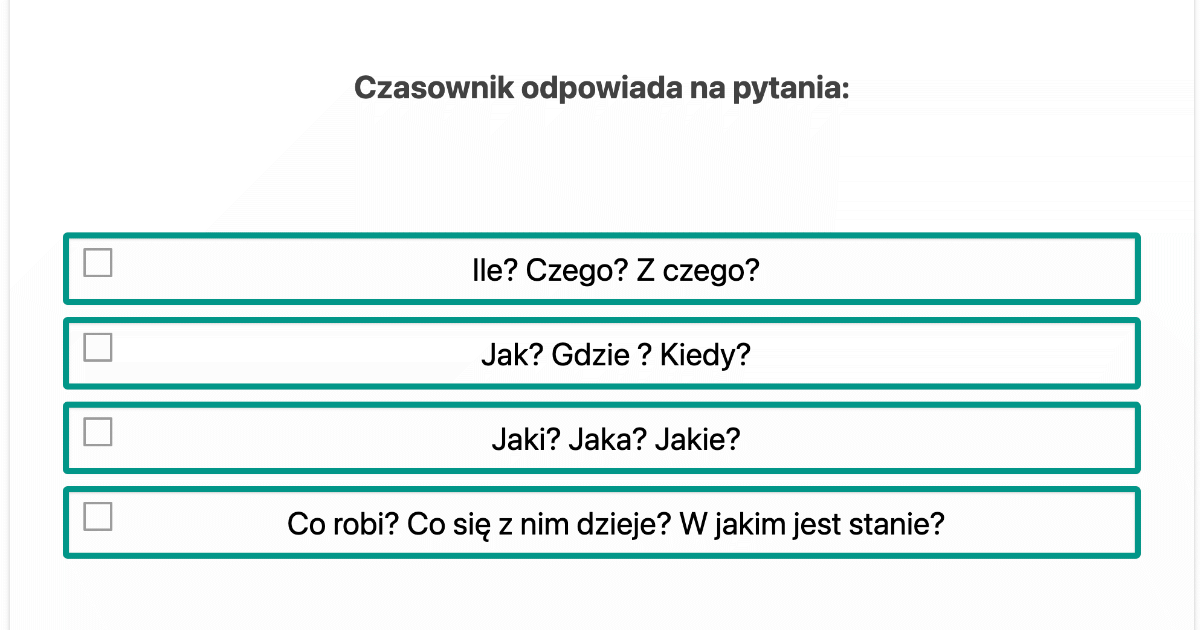 Interaktywny Quiz Czasownik Test Podsumowujący Dla Klasy 4 7277