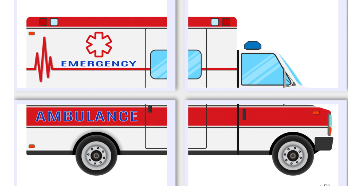 Dekoracje XXL do druku: Karetka pogotowia / ambulans