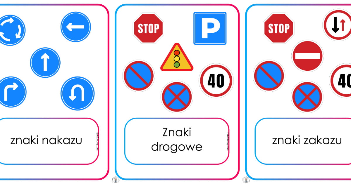 Plansze dydaktyczne: Znaki drogowe / bezpieczeństwo