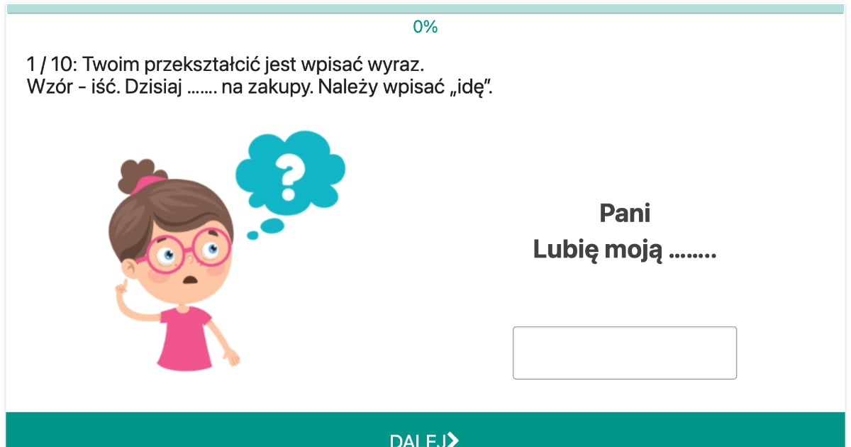 Ćwiczenie ortograficzne: Przekształć wyraz „ą ę om on em en”