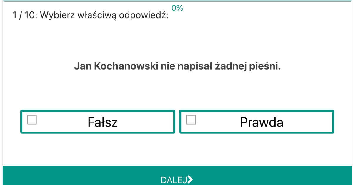 Quiz: Liryka – fraszka, sonet, pieśń, tren