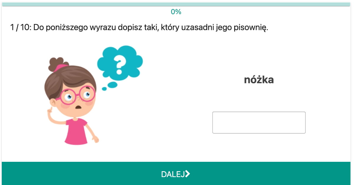 Ćwiczenie ortograficzne: „Ż” wymienne na „G”