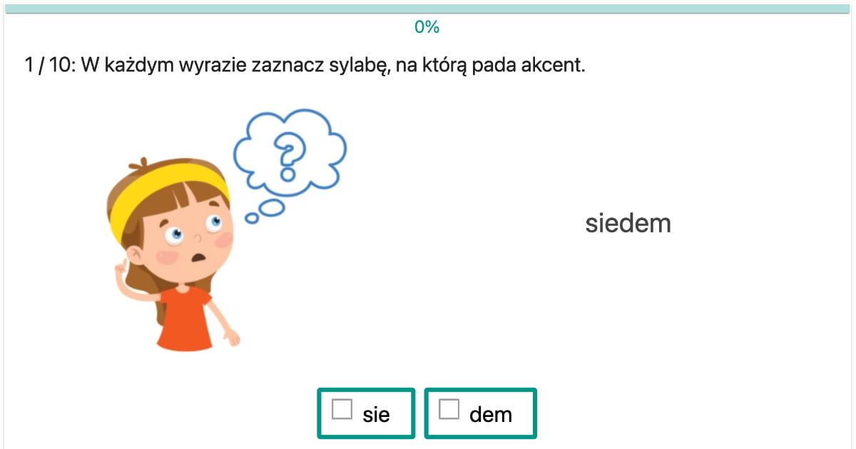 Quiz: Akcent wyrazowy