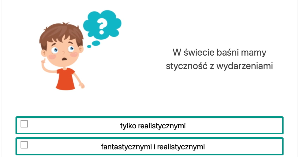 Quiz: Gatunki literackie: Baśń