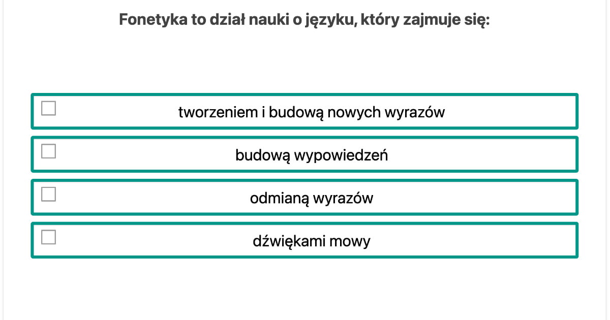 Quiz: Fonetyka – test podsumowujący