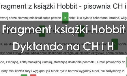Dyktando: Fragment z książki Hobbit – pisownia CH i H