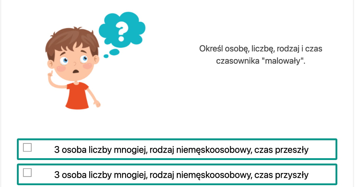 Interaktywny Quiz / Test: Liczba, Rodzaj I Czas Dla Uczniów Klas 4, 5