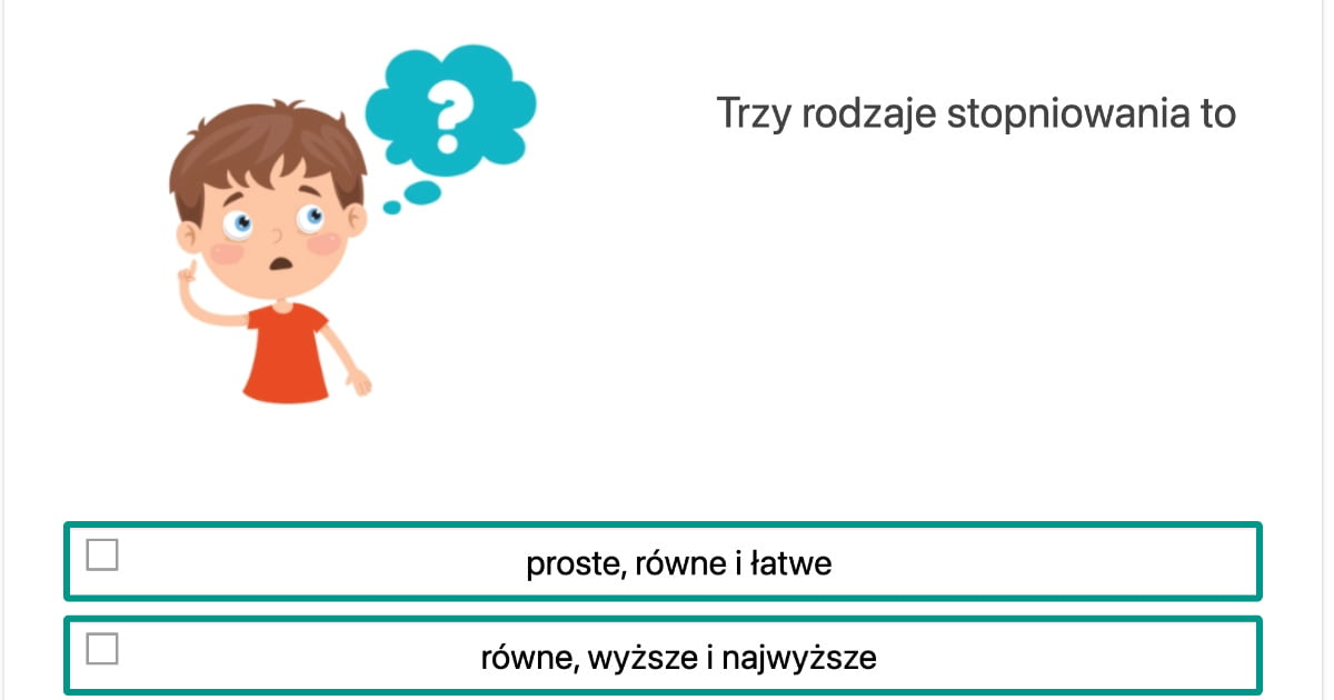 Quiz: Nieodmienne części mowy