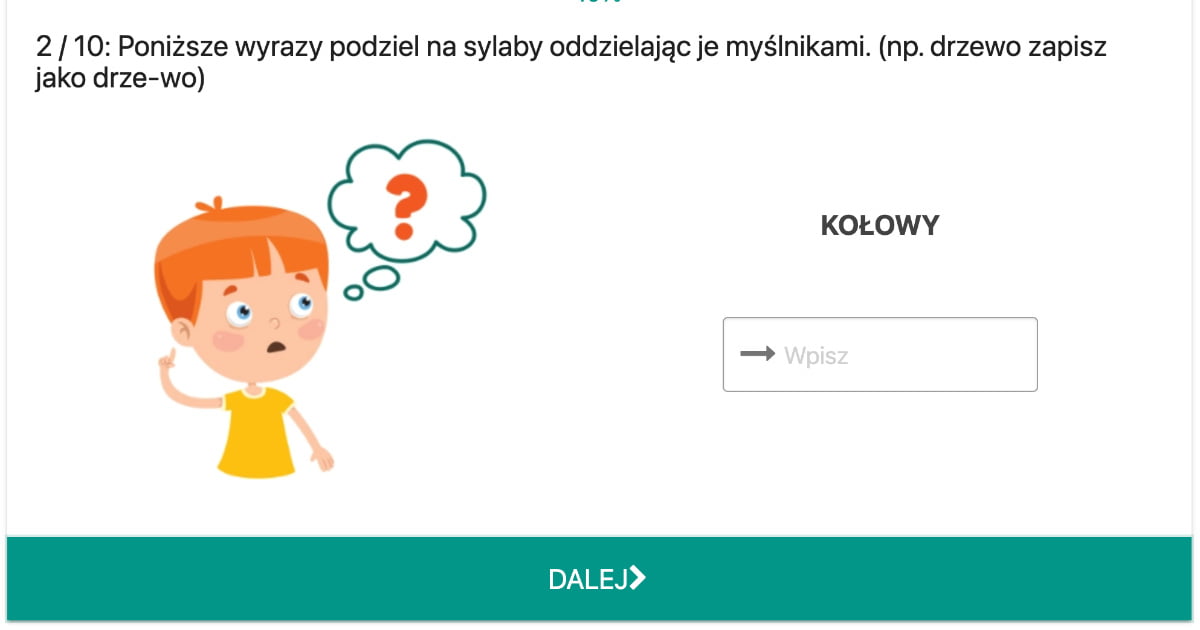 Quiz: Podziel wyraz na sylaby