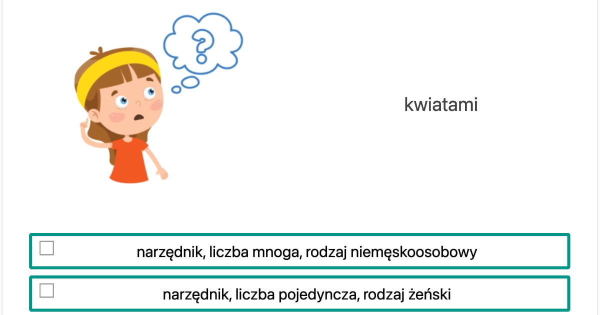 Quiz: Przypadek, liczba i rodzaj