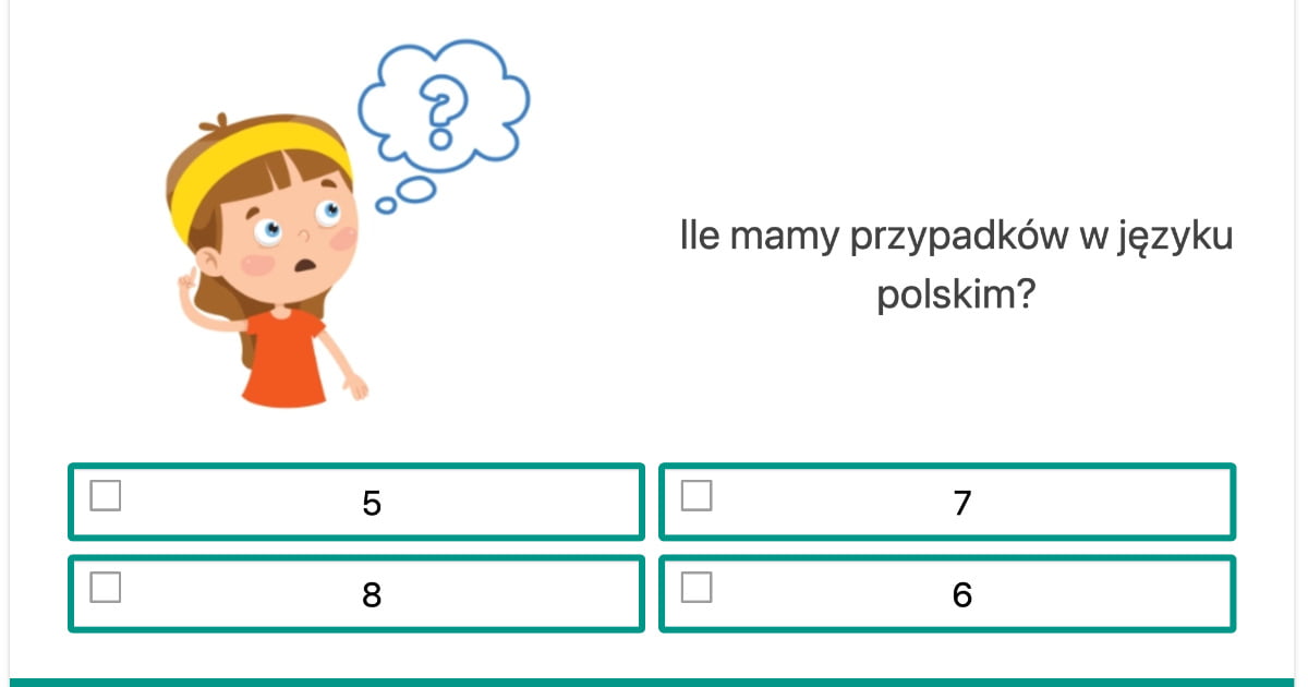 Quiz: Części mowy: Przypadki