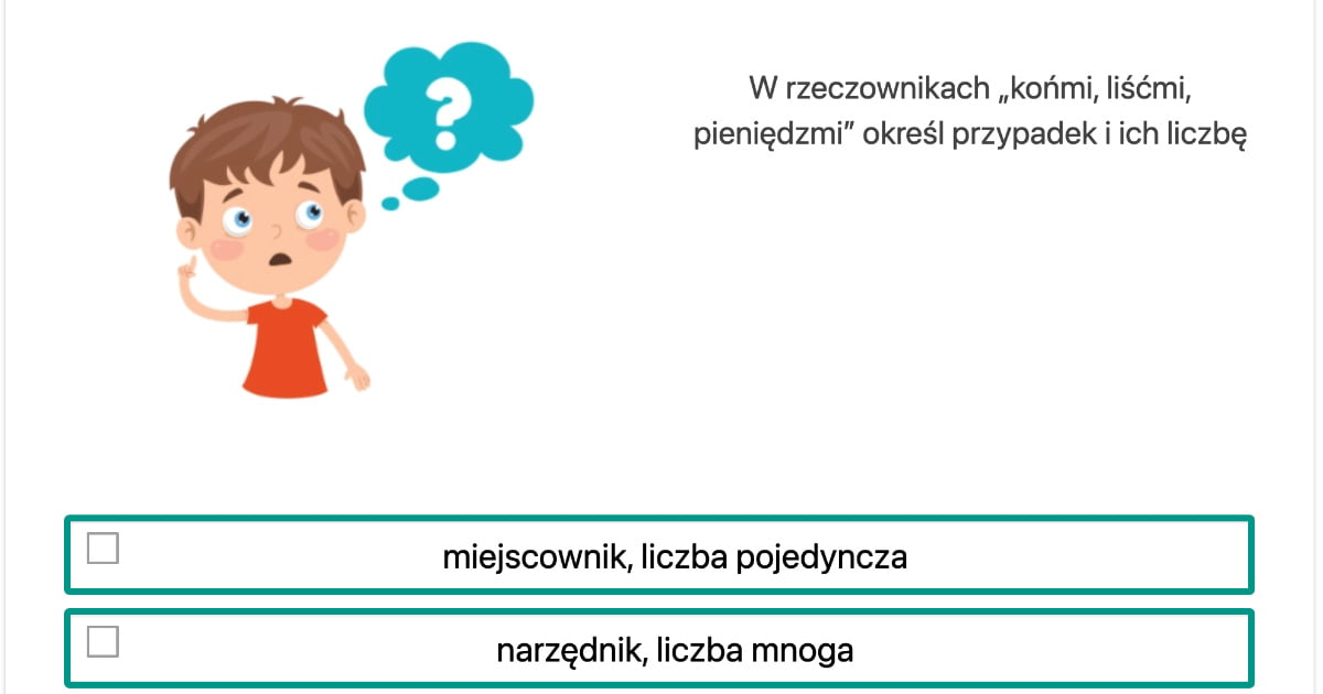 Quiz: Rzeczowniki: test podsumowujący – klasa 5