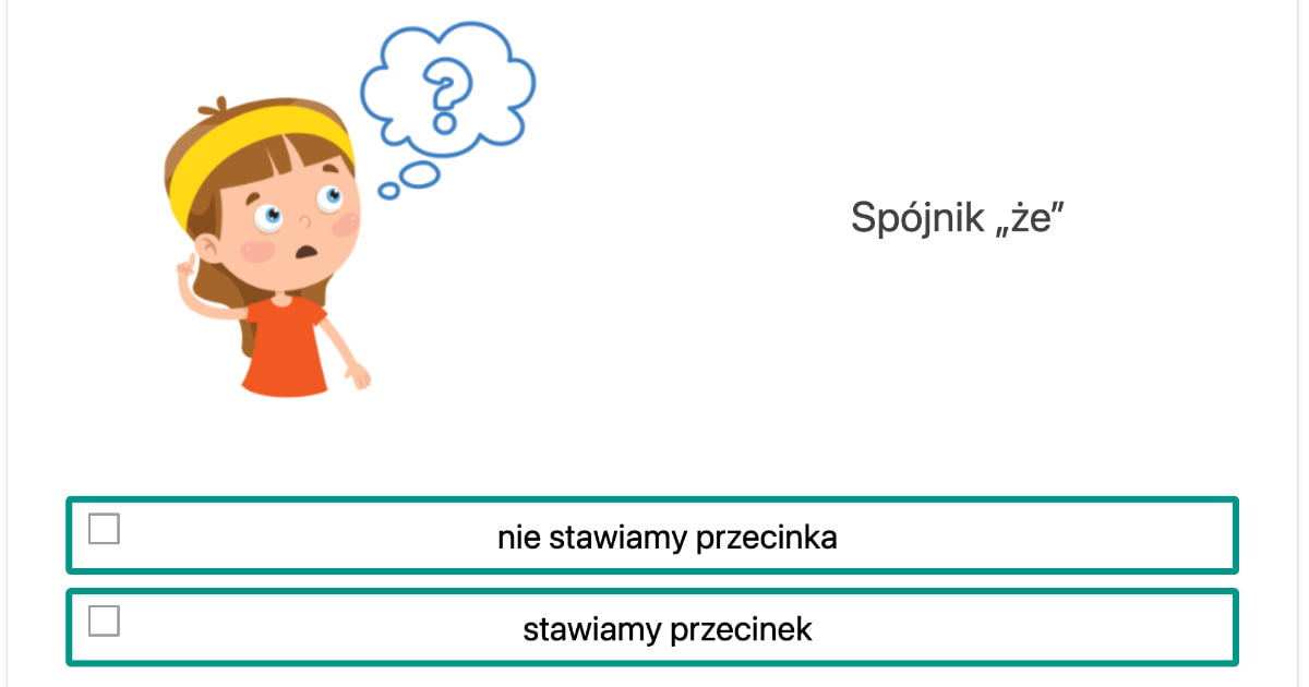 Quiz: Spójnik i przecinek