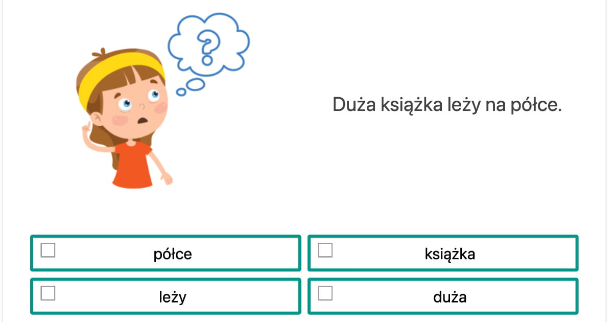 Quiz: Wskaż rzeczowniki w zdaniu