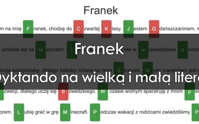 Dyktando: Franek – wielka i mała litera