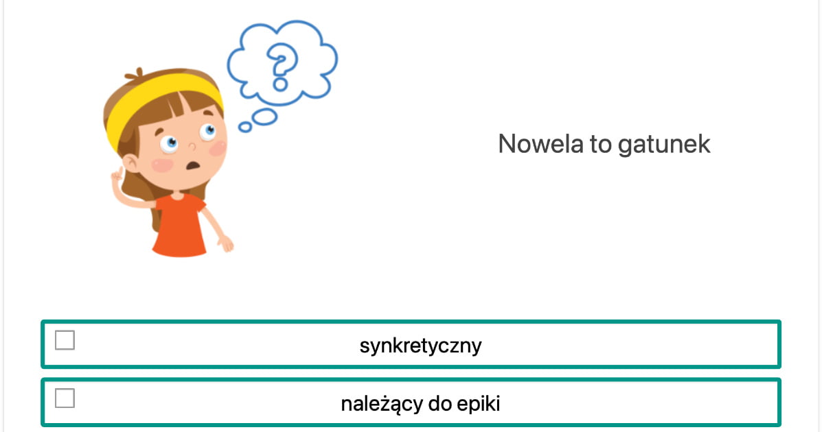 Quiz: Gatunki literackie: Nowela
